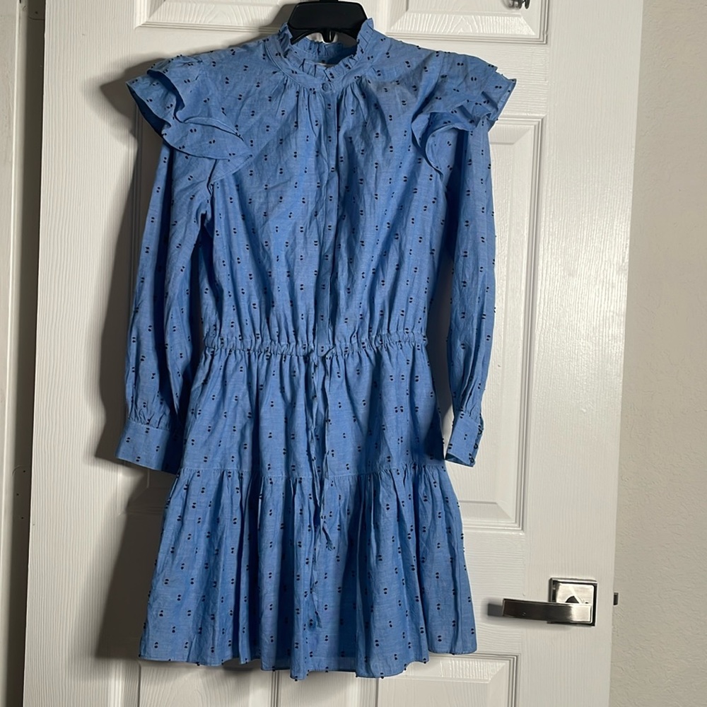 Joie Monesa Ruffled Cotton Fil Coupé Mini Dress